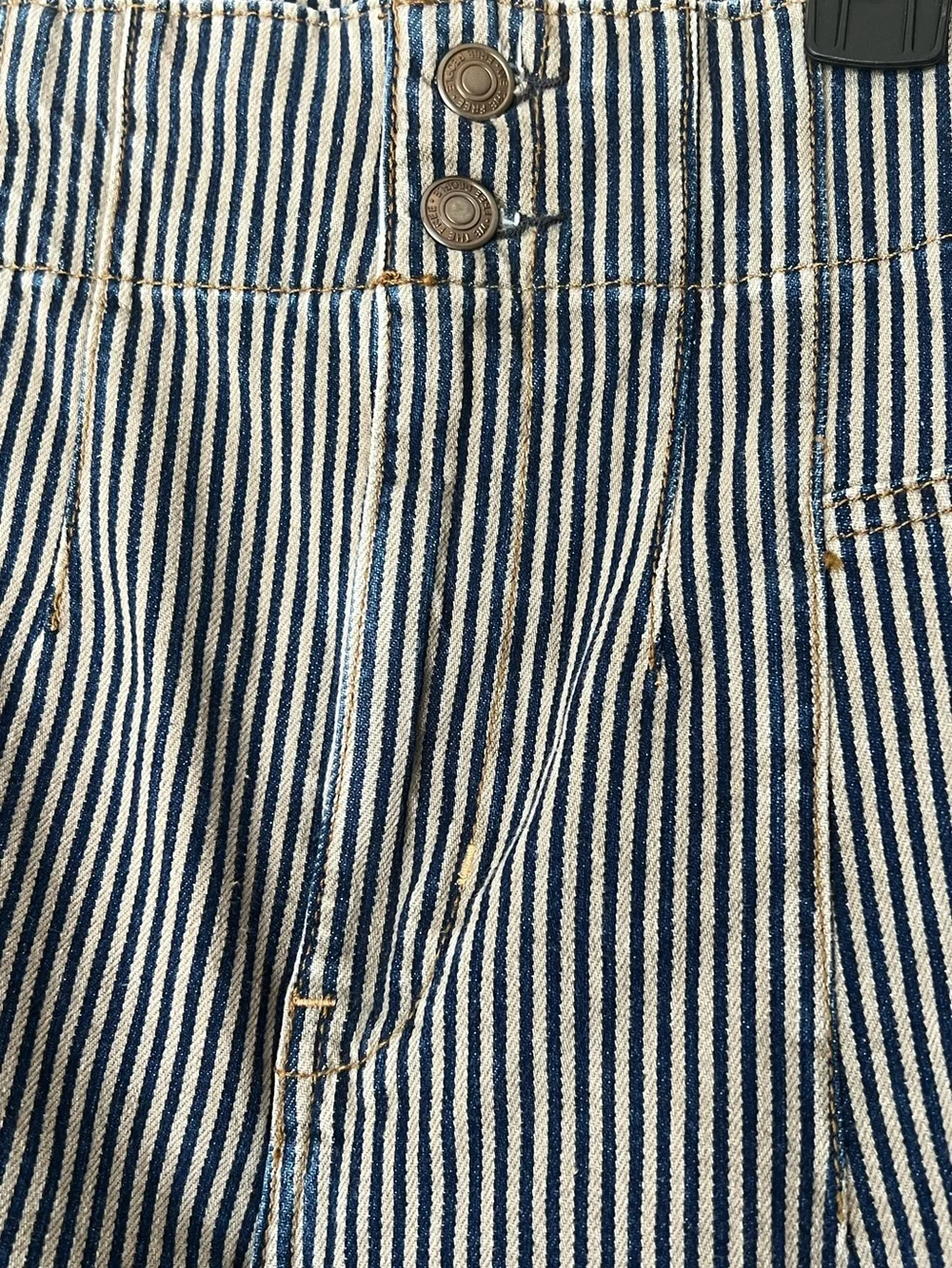 WE THE FREE 30 Jayde Striped Blue & White High-Waist flare Jeans - Picture 4 of 6